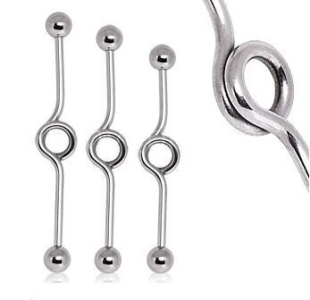 Surgical Steel Externally Threaded Industrial Barbell Loop Design