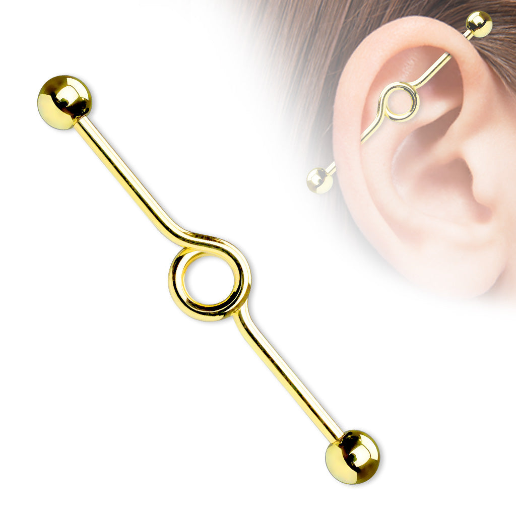 Surgical Steel Externally Threaded Industrial Barbell Loop Design