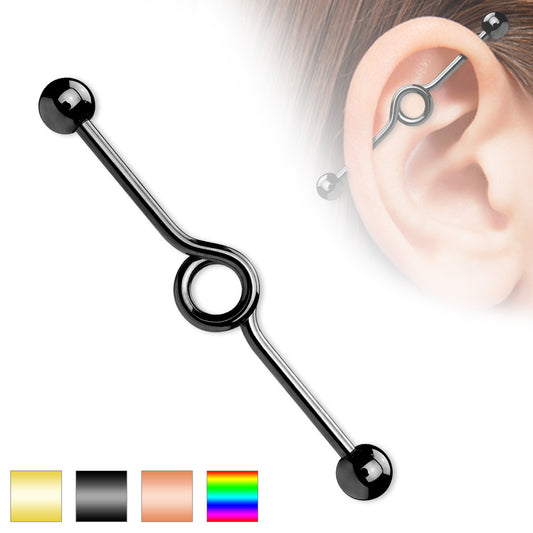 Industrial Barbell Loop Design Surgical Steel External Thread