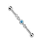 Surgical Steel/Brass Externally Threaded Industrial with Triple Round CZ Chain Middle (CLEARANCE)
