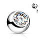 Surgical Steel Externally Threaded Press Fit Replacement Bezel Gem (Balls Only)