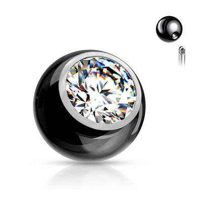 Surgical Steel Externally Threaded Press Fit Replacement Bezel Gem (Balls Only)
