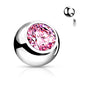 Surgical Steel Externally Threaded Press Fit Replacement Bezel Gem (Balls Only)