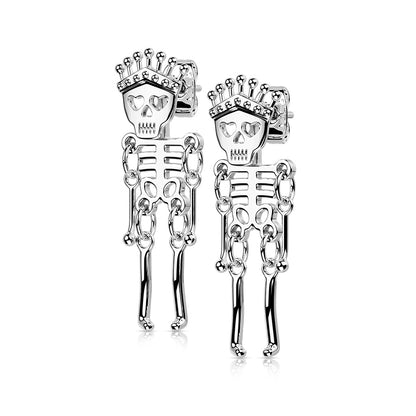 Surgical Steel Skeleton Dangle Earrings