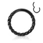Surgical Steel Hinged Twisted Hoop