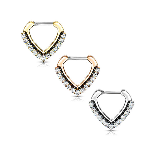 Surgical Steel Chevron CZ Clicker 16G 8mm only