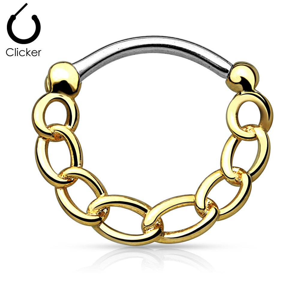 Surgical Steel/Brass Linked Chain Clicker (CLEARANCE)