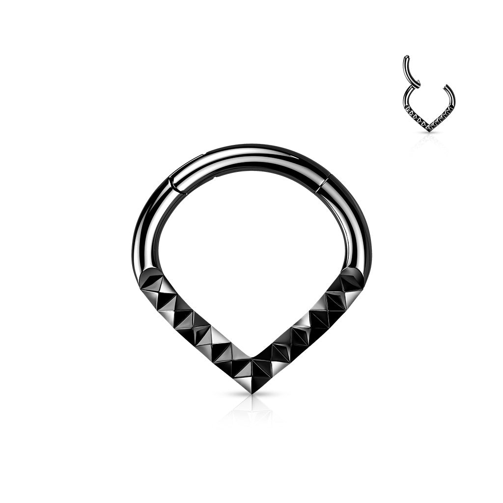 Surgical Steel Hinged Pyramid Cut Chevron