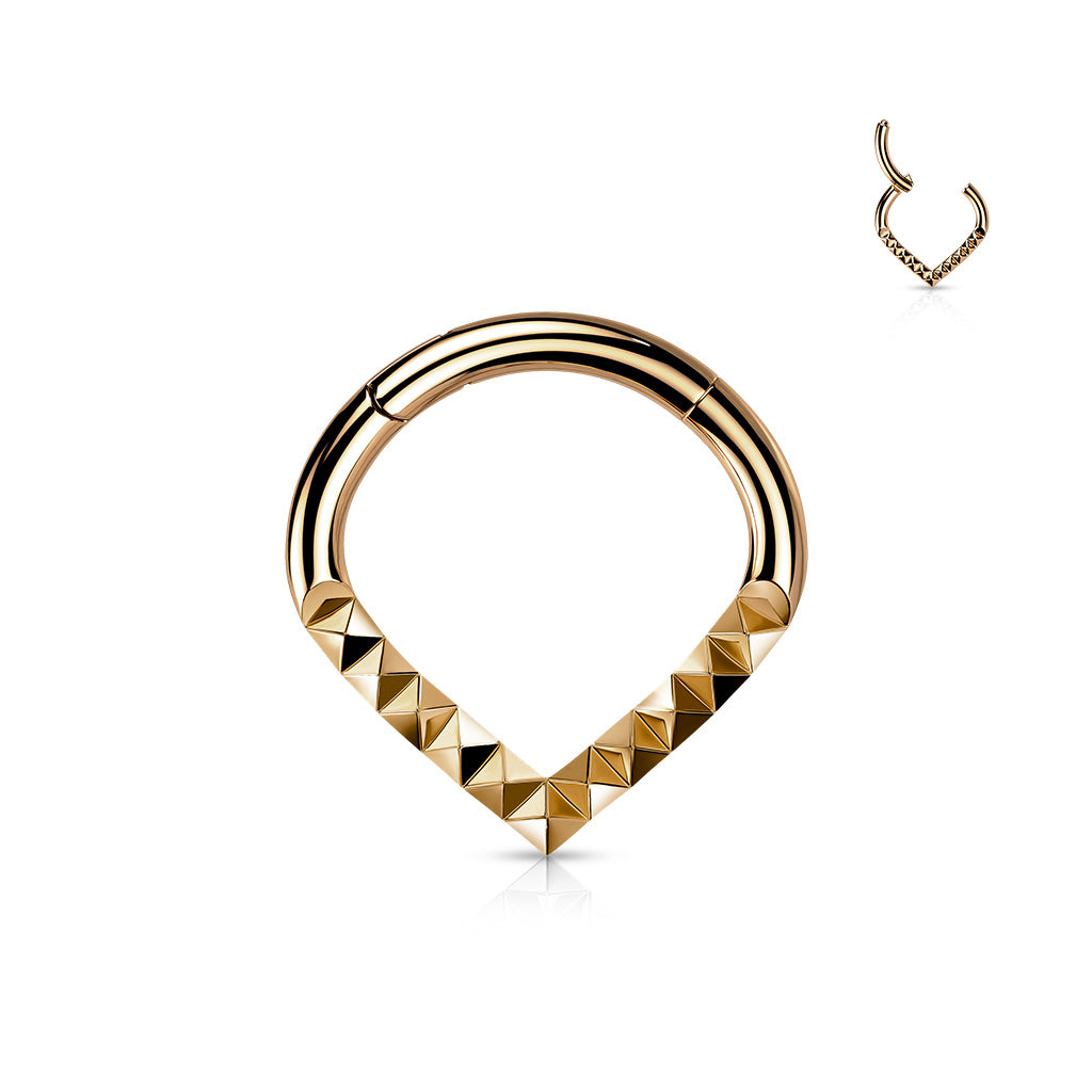 Surgical Steel Hinged Pyramid Cut Chevron