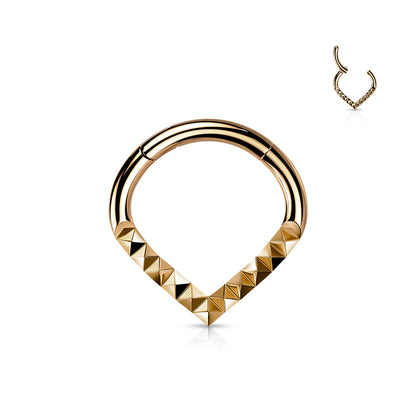 Surgical Steel Hinged Pyramid Cut Chevron