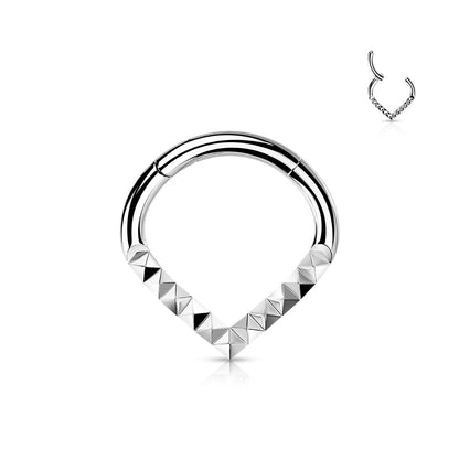 Surgical Steel Hinged Pyramid Cut Chevron