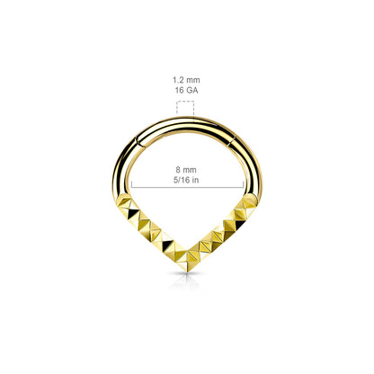 Surgical Steel Hinged Pyramid Cut Chevron