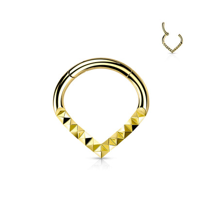 Surgical Steel Hinged Pyramid Cut Chevron