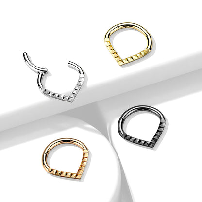 Surgical Steel Hinged Pyramid Cut Chevron