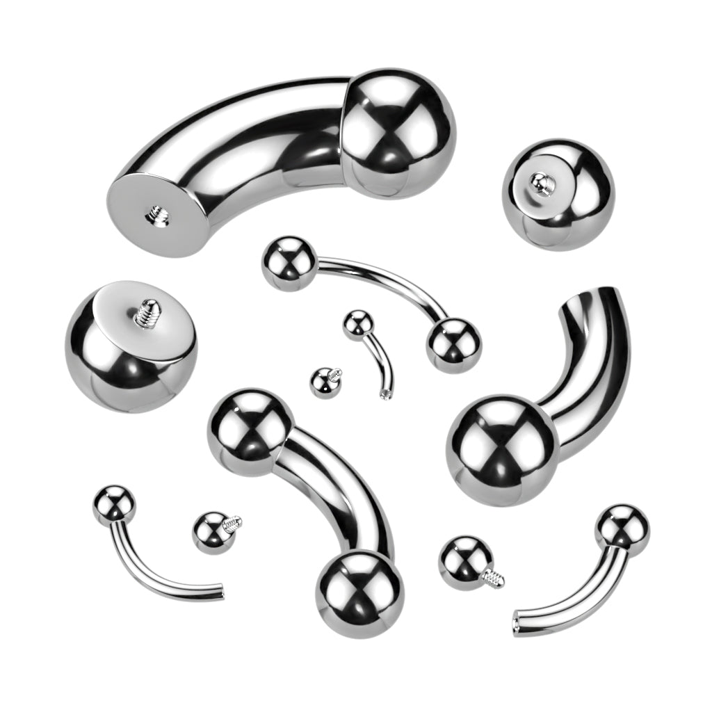 Surgical Steel Internally Threaded Solid Curved Barbell
