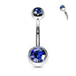 Surgical Steel Internally Threaded Double Jewel Standard Belly Banana
