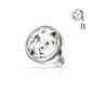 Surgical Steel Internally Threaded CZ Bezel Set Ball (Top Only)