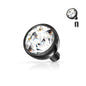 Surgical Steel Internally Threaded CZ Bezel Set Ball (Top Only)