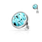 Surgical Steel Internally Threaded CZ Bezel Set Ball (Top Only)