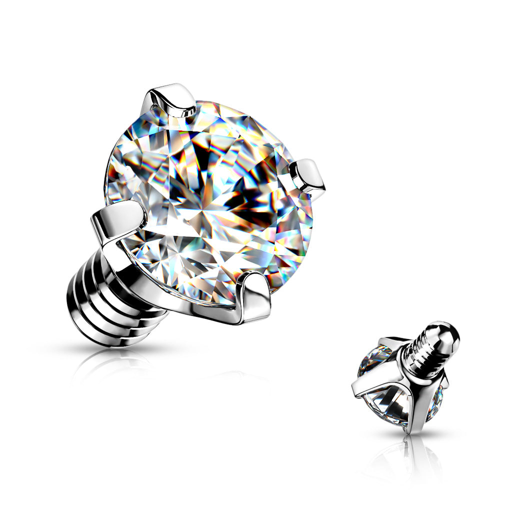 Surgical Steel Internally Threaded Prong Gem (Top Only)