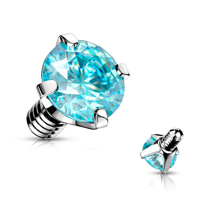 Surgical Steel Internally Threaded Prong Gem (Top Only)