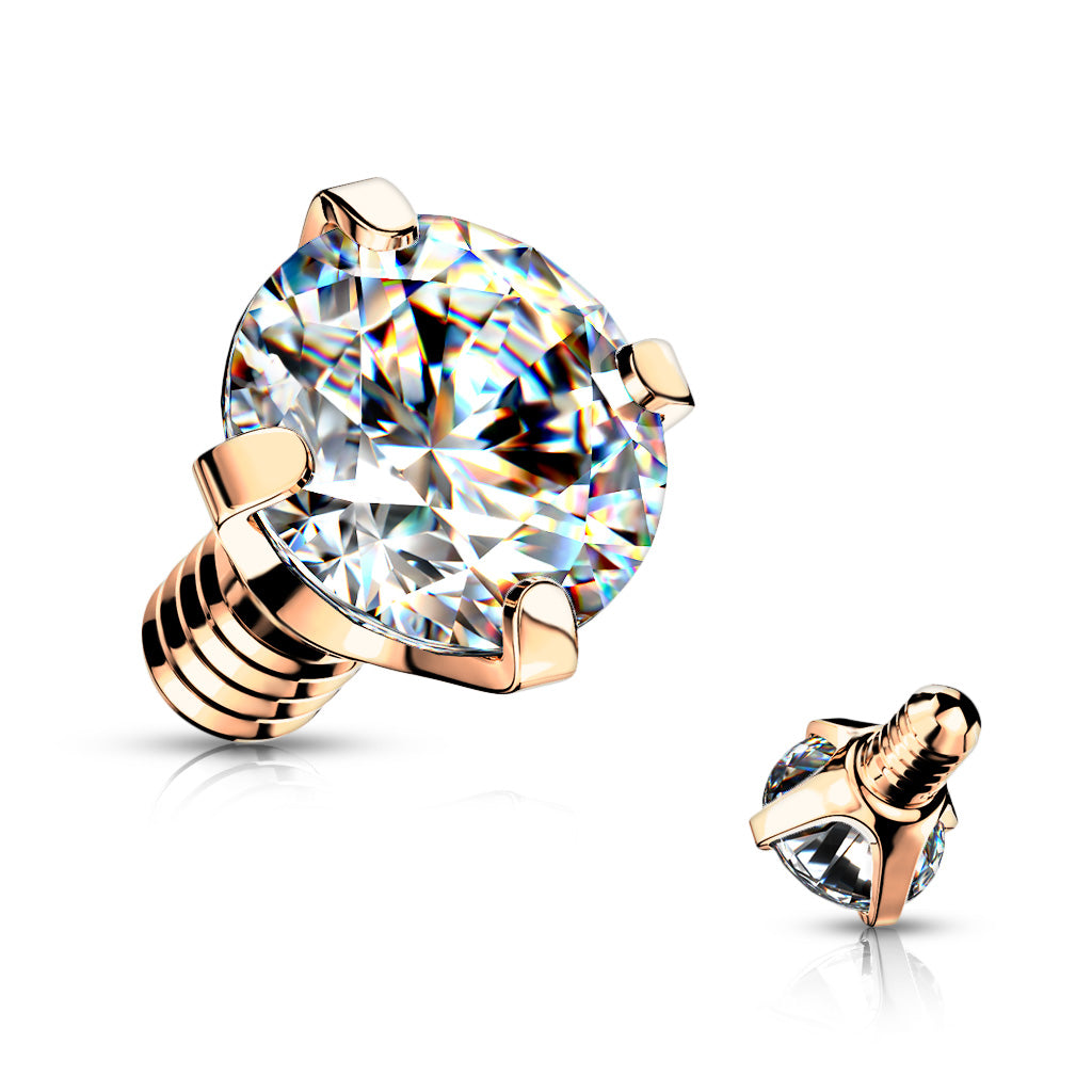 Surgical Steel Internally Threaded Prong Gem (Top Only)