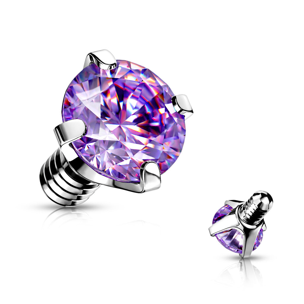 Surgical Steel Internally Threaded Prong Gem (Top Only)