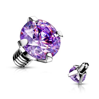 Surgical Steel Internally Threaded Prong Gem (Top Only)