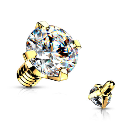 Surgical Steel Internally Threaded Prong Gem (Top Only)