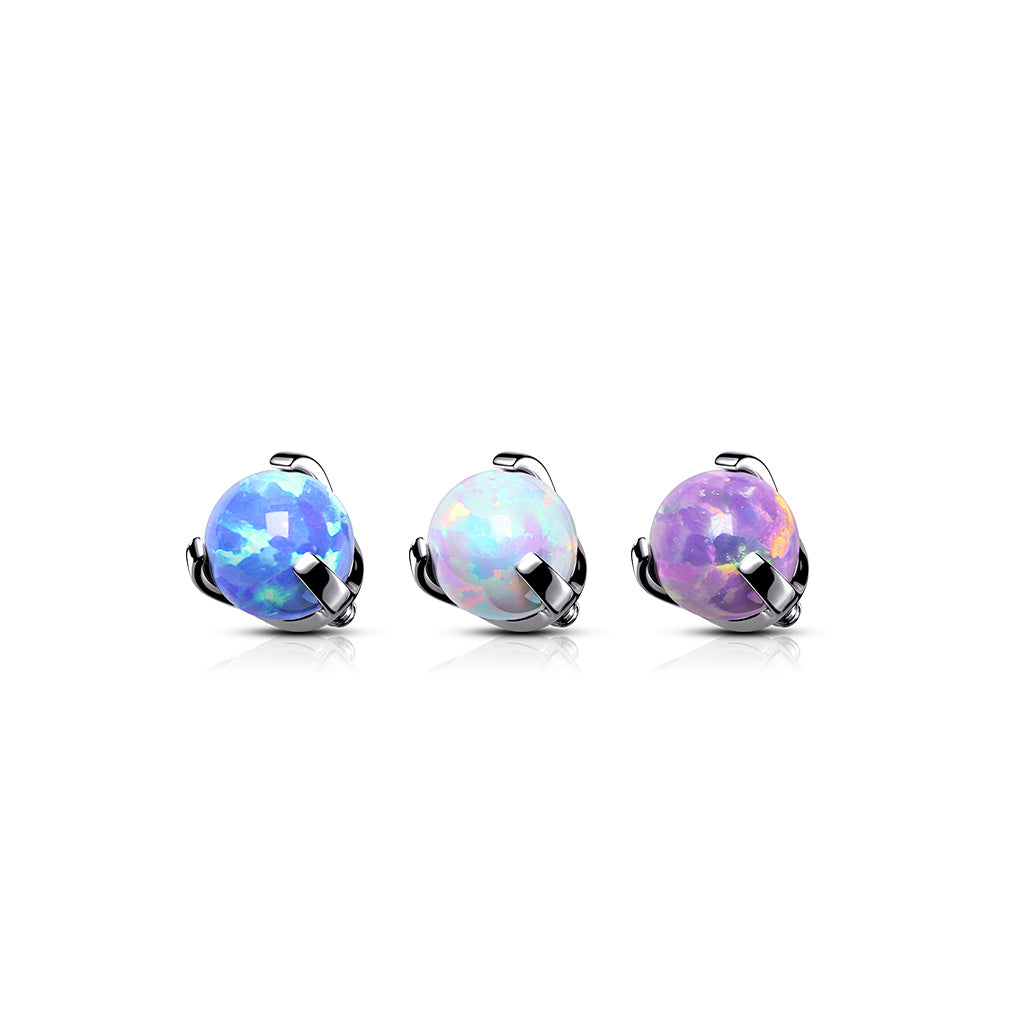 Surgical Steel Internally Threaded Opal Claw Set Ball (Top Only)