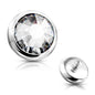 Surgical Steel Internally Threaded Bezel Set Flat Gem (Top Only)
