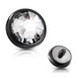 Surgical Steel Internally Threaded Bezel Set Flat Gem (Top Only)