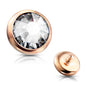 Surgical Steel Internally Threaded Bezel Set Flat Gem (Top Only)