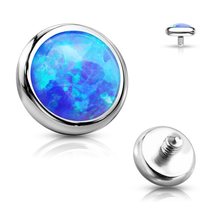 Surgical Steel Internally Threaded Opal Bezel (Top Only)