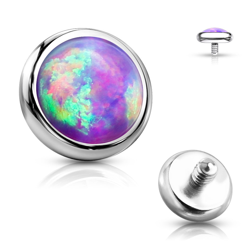 Surgical Steel Internally Threaded Opal Bezel (Top Only)