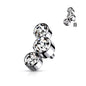 Surgical Steel Internally Threaded 3 Curve Bezel Set Top Only