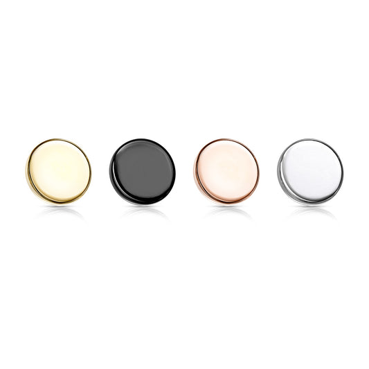 Surgical Steel Internally Threaded Flat Circle Disc Tops