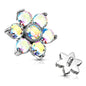 Surgical Steel Internally Threaded Zircon Prong Flower (Top Only)