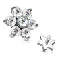 Surgical Steel Internally Threaded Zircon Prong Flower (Top Only)