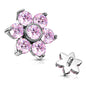 Surgical Steel Internally Threaded Zircon Prong Flower (Top Only)