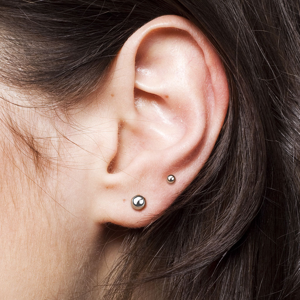 Titanium Earrings Ball Stud (Titanium Backs)