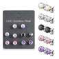 Surgical Steel Earrings 5 Colours of Prong Set Gems - 5 Pairs