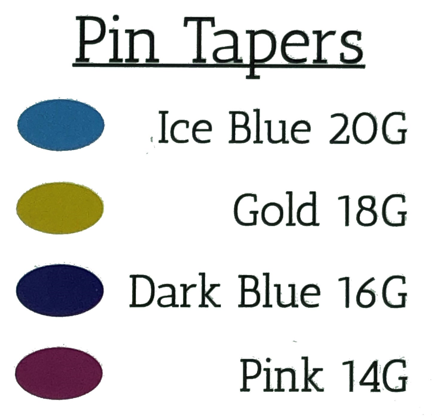 Titanium Pin Insertion Taper for Threadless Jewelry Pick Gauge - Color Coded