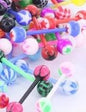 Acrylic Externally Threaded Barbell with Multicolor Ball - 10 Pack
